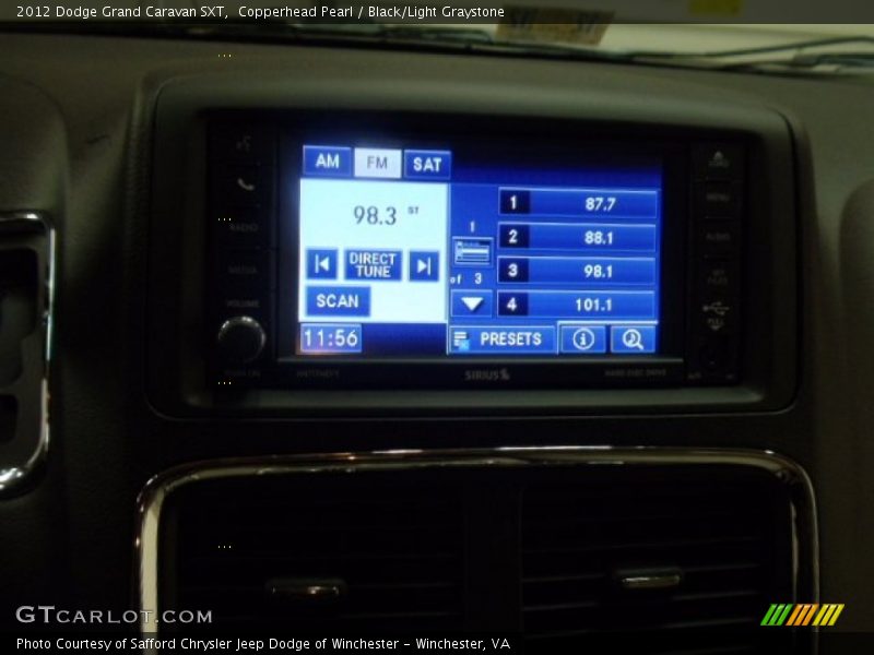 Copperhead Pearl / Black/Light Graystone 2012 Dodge Grand Caravan SXT