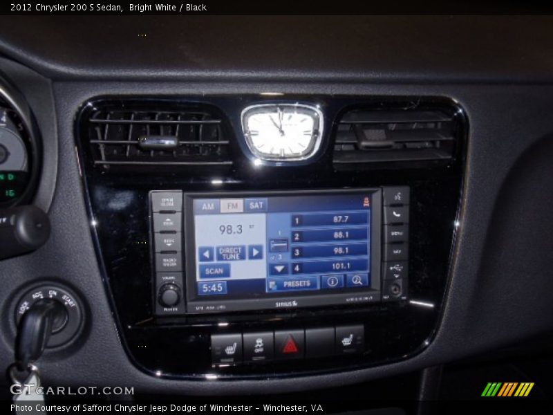 Bright White / Black 2012 Chrysler 200 S Sedan