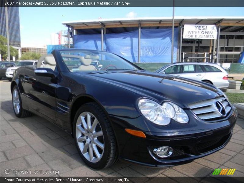 Capri Blue Metallic / Ash Grey 2007 Mercedes-Benz SL 550 Roadster