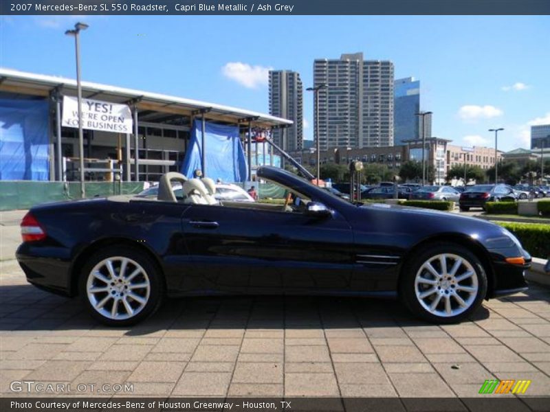 Capri Blue Metallic / Ash Grey 2007 Mercedes-Benz SL 550 Roadster