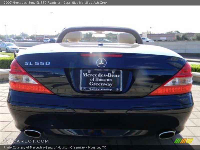Capri Blue Metallic / Ash Grey 2007 Mercedes-Benz SL 550 Roadster