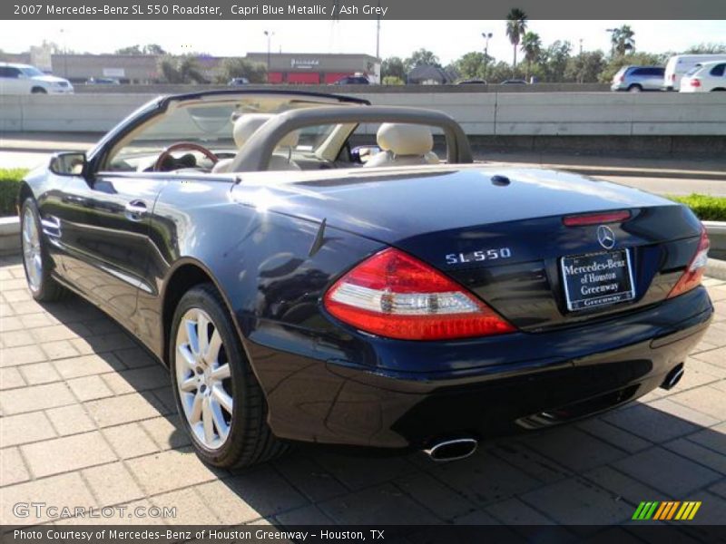 Capri Blue Metallic / Ash Grey 2007 Mercedes-Benz SL 550 Roadster