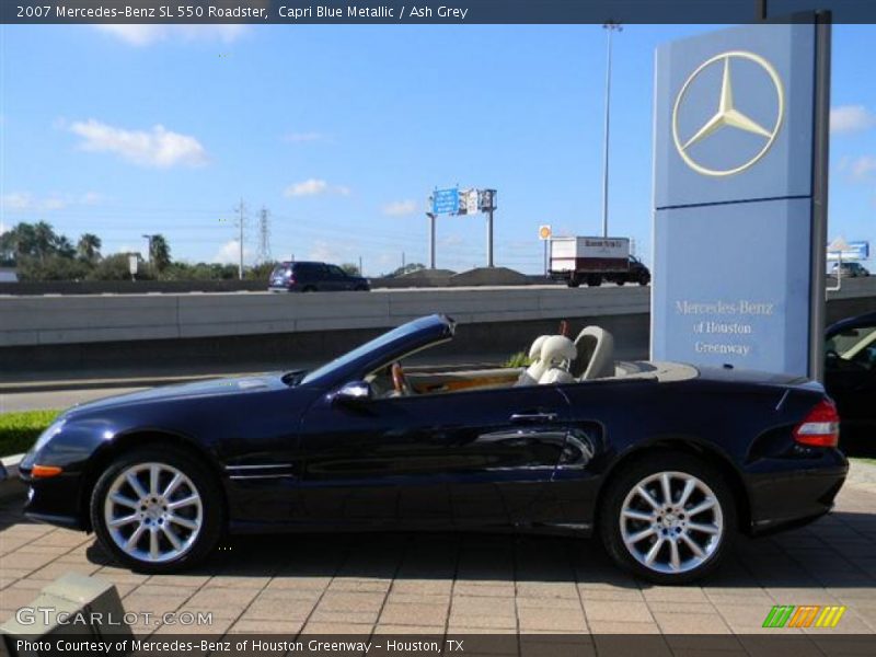Capri Blue Metallic / Ash Grey 2007 Mercedes-Benz SL 550 Roadster
