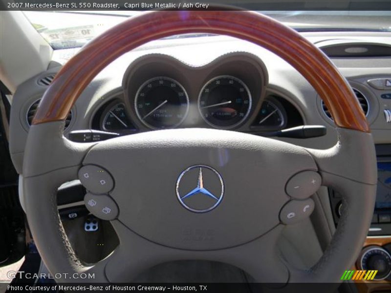Capri Blue Metallic / Ash Grey 2007 Mercedes-Benz SL 550 Roadster