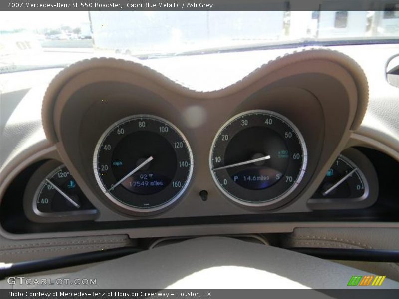 Capri Blue Metallic / Ash Grey 2007 Mercedes-Benz SL 550 Roadster