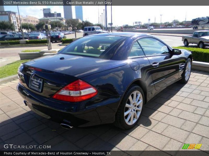 Capri Blue Metallic / Ash Grey 2007 Mercedes-Benz SL 550 Roadster