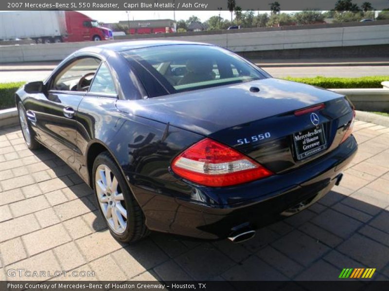 Capri Blue Metallic / Ash Grey 2007 Mercedes-Benz SL 550 Roadster