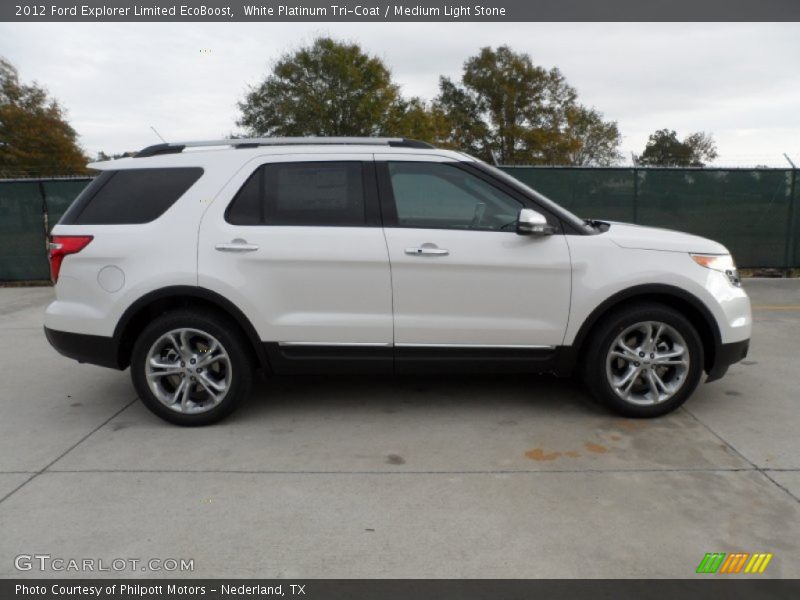 White Platinum Tri-Coat / Medium Light Stone 2012 Ford Explorer Limited EcoBoost