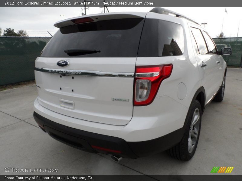 White Platinum Tri-Coat / Medium Light Stone 2012 Ford Explorer Limited EcoBoost