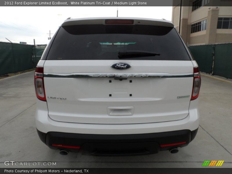 White Platinum Tri-Coat / Medium Light Stone 2012 Ford Explorer Limited EcoBoost