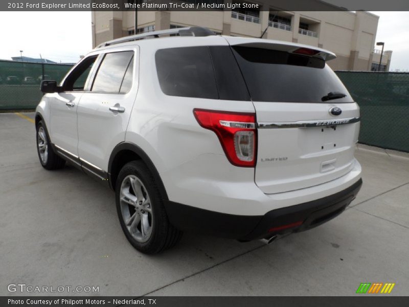 White Platinum Tri-Coat / Medium Light Stone 2012 Ford Explorer Limited EcoBoost