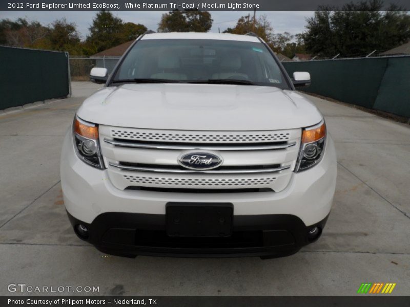 White Platinum Tri-Coat / Medium Light Stone 2012 Ford Explorer Limited EcoBoost