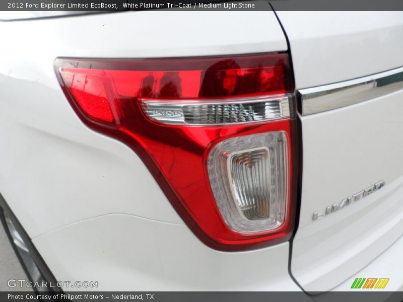 White Platinum Tri-Coat / Medium Light Stone 2012 Ford Explorer Limited EcoBoost