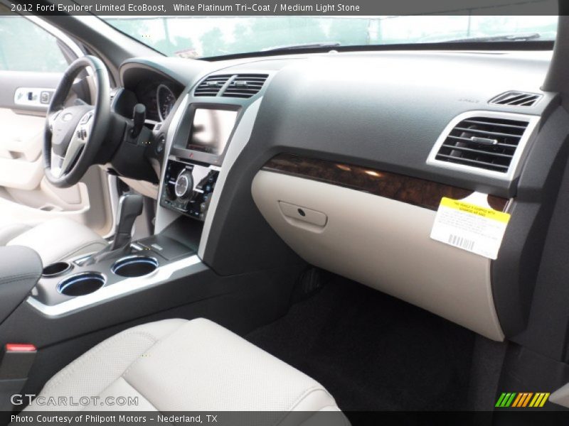 White Platinum Tri-Coat / Medium Light Stone 2012 Ford Explorer Limited EcoBoost