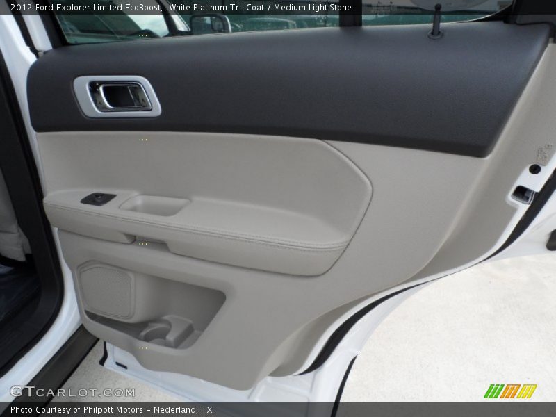 White Platinum Tri-Coat / Medium Light Stone 2012 Ford Explorer Limited EcoBoost