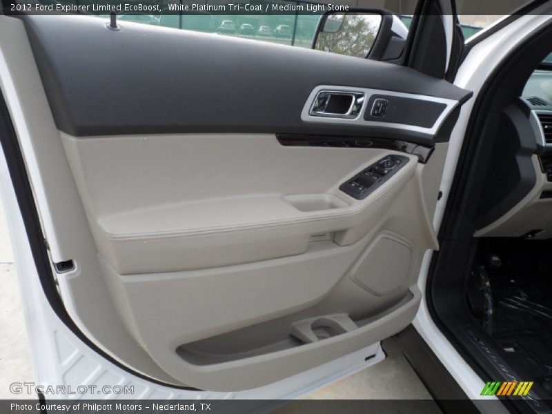 White Platinum Tri-Coat / Medium Light Stone 2012 Ford Explorer Limited EcoBoost