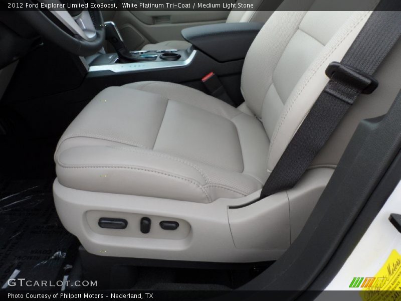White Platinum Tri-Coat / Medium Light Stone 2012 Ford Explorer Limited EcoBoost