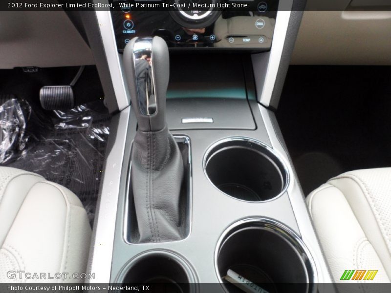 White Platinum Tri-Coat / Medium Light Stone 2012 Ford Explorer Limited EcoBoost