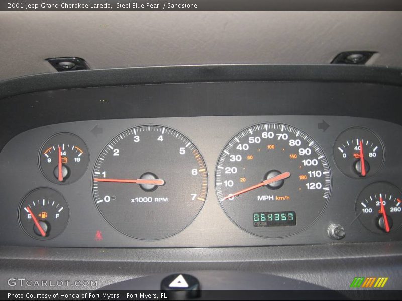 Steel Blue Pearl / Sandstone 2001 Jeep Grand Cherokee Laredo