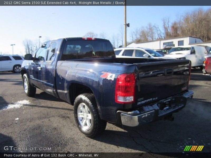 Midnight Blue Metallic / Ebony 2012 GMC Sierra 1500 SLE Extended Cab 4x4