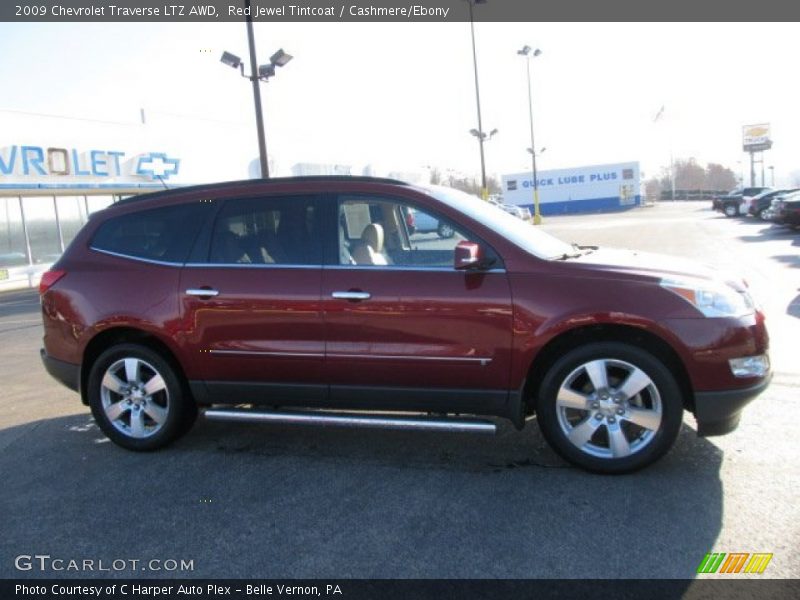 Red Jewel Tintcoat / Cashmere/Ebony 2009 Chevrolet Traverse LTZ AWD
