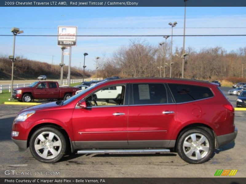 Red Jewel Tintcoat / Cashmere/Ebony 2009 Chevrolet Traverse LTZ AWD
