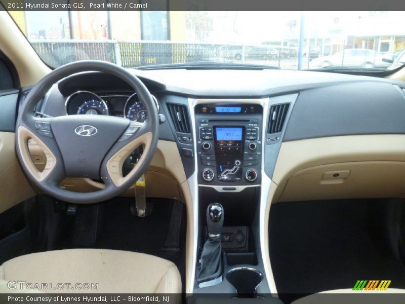 Pearl White / Camel 2011 Hyundai Sonata GLS