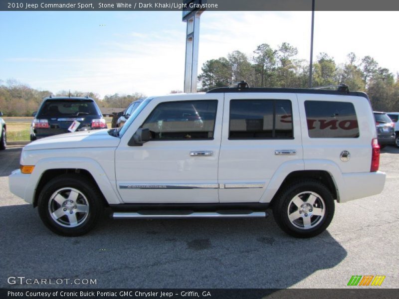 Stone White / Dark Khaki/Light Graystone 2010 Jeep Commander Sport