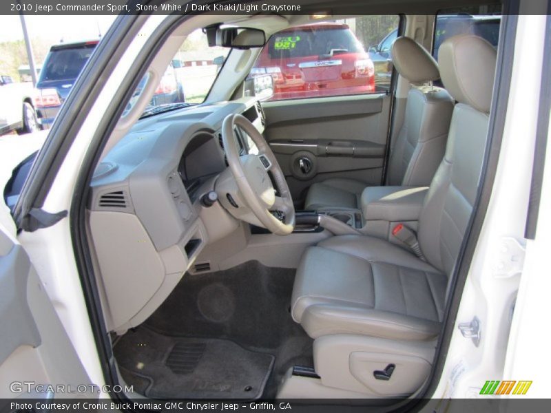 Stone White / Dark Khaki/Light Graystone 2010 Jeep Commander Sport