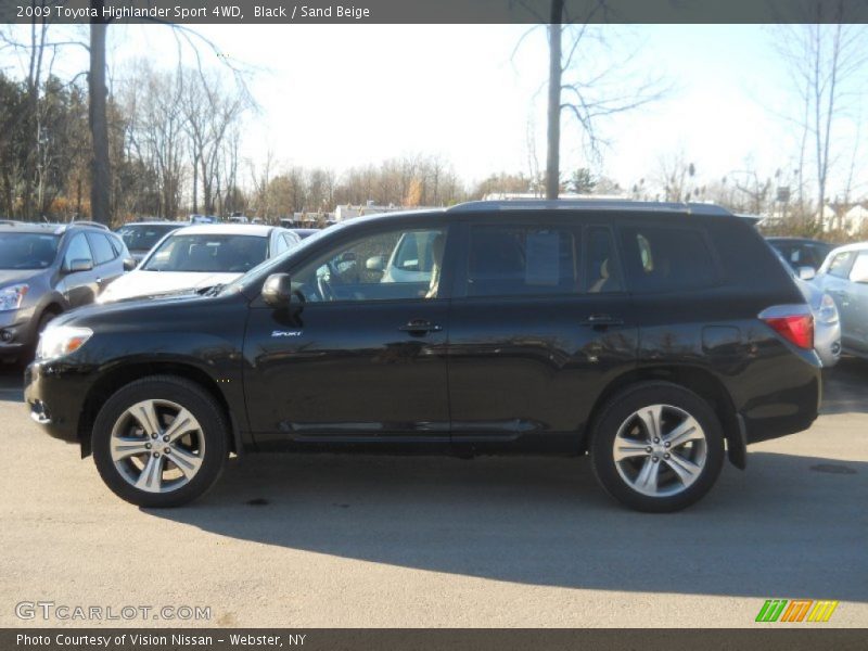 Black / Sand Beige 2009 Toyota Highlander Sport 4WD