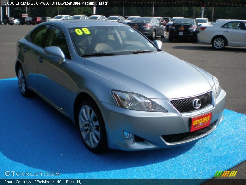 Breakwater Blue Metallic / Black 2008 Lexus IS 250 AWD