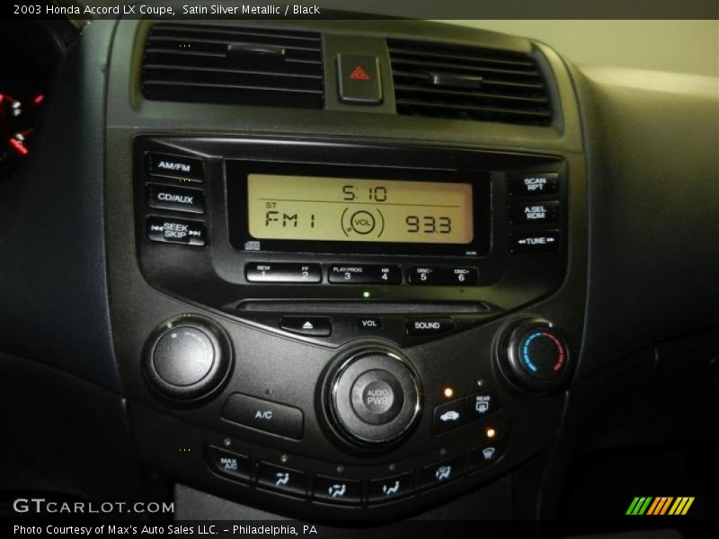 Controls of 2003 Accord LX Coupe