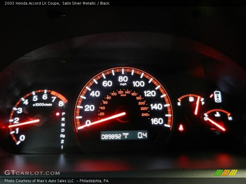  2003 Accord LX Coupe LX Coupe Gauges