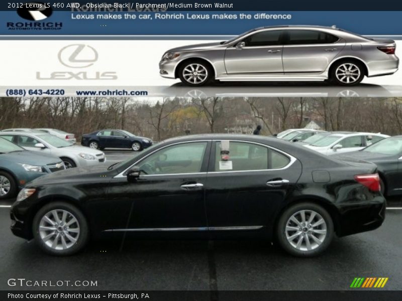 Obsidian Black / Parchment/Medium Brown Walnut 2012 Lexus LS 460 AWD