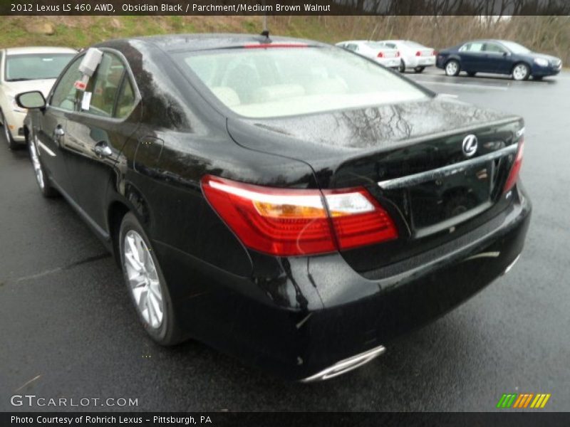Obsidian Black / Parchment/Medium Brown Walnut 2012 Lexus LS 460 AWD