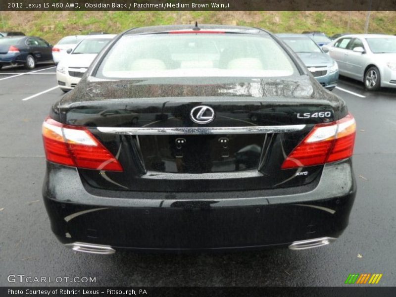 Obsidian Black / Parchment/Medium Brown Walnut 2012 Lexus LS 460 AWD