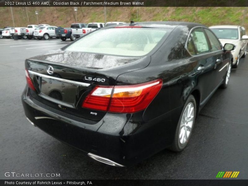 Obsidian Black / Parchment/Medium Brown Walnut 2012 Lexus LS 460 AWD