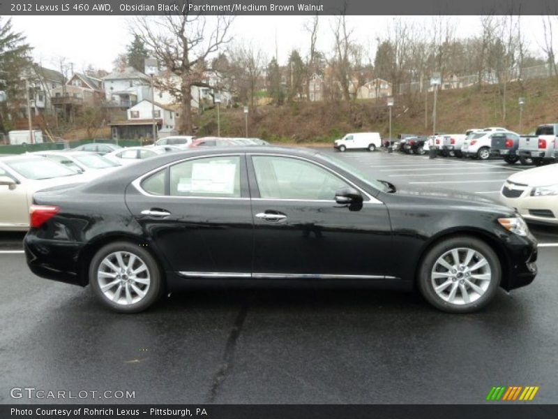 Obsidian Black / Parchment/Medium Brown Walnut 2012 Lexus LS 460 AWD