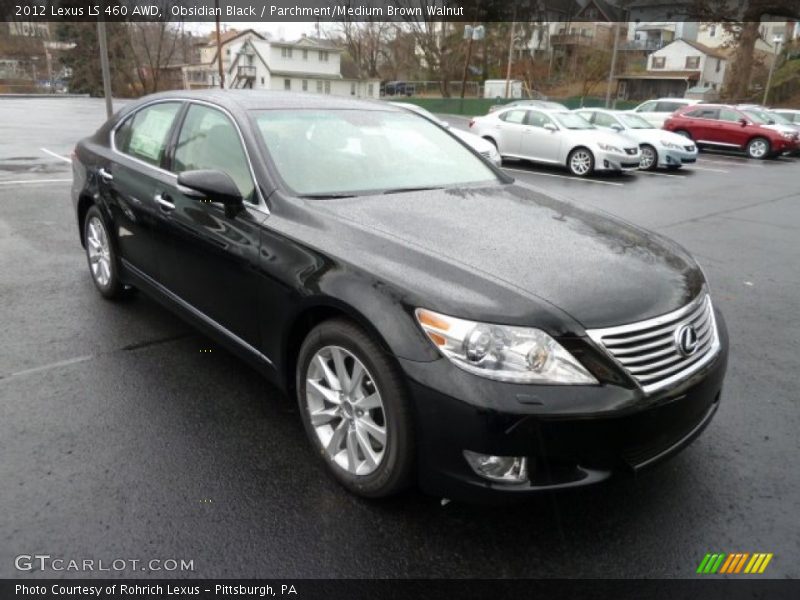 Obsidian Black / Parchment/Medium Brown Walnut 2012 Lexus LS 460 AWD