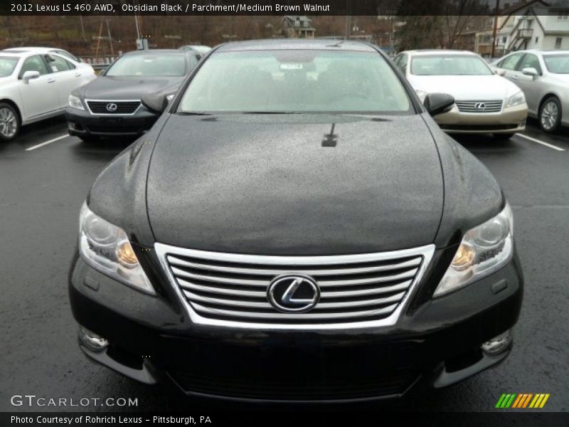 Obsidian Black / Parchment/Medium Brown Walnut 2012 Lexus LS 460 AWD