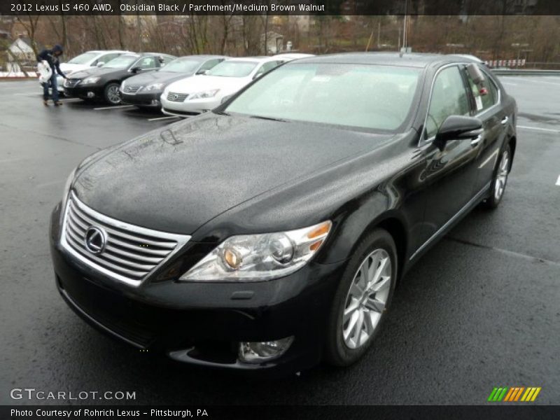 Obsidian Black / Parchment/Medium Brown Walnut 2012 Lexus LS 460 AWD