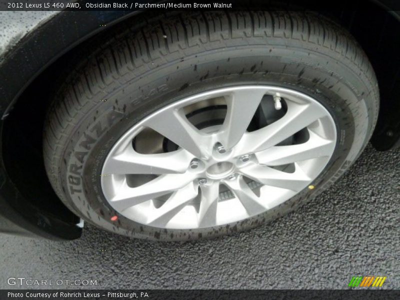 Obsidian Black / Parchment/Medium Brown Walnut 2012 Lexus LS 460 AWD