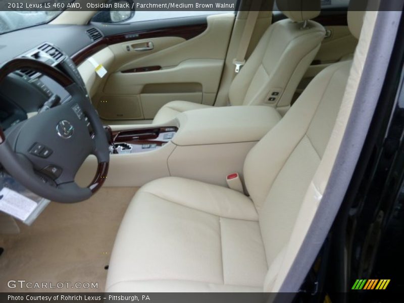Obsidian Black / Parchment/Medium Brown Walnut 2012 Lexus LS 460 AWD