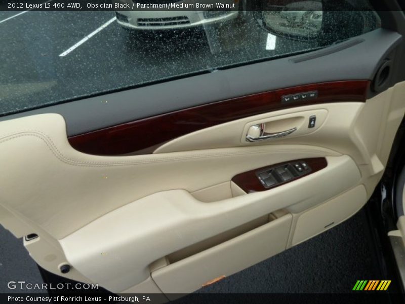 Obsidian Black / Parchment/Medium Brown Walnut 2012 Lexus LS 460 AWD
