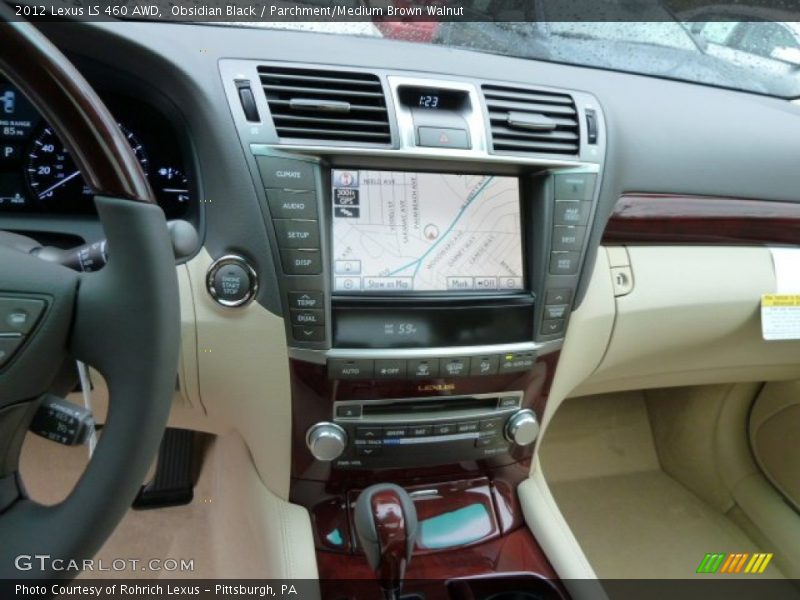 Obsidian Black / Parchment/Medium Brown Walnut 2012 Lexus LS 460 AWD