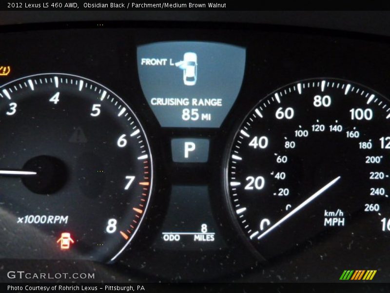 Obsidian Black / Parchment/Medium Brown Walnut 2012 Lexus LS 460 AWD