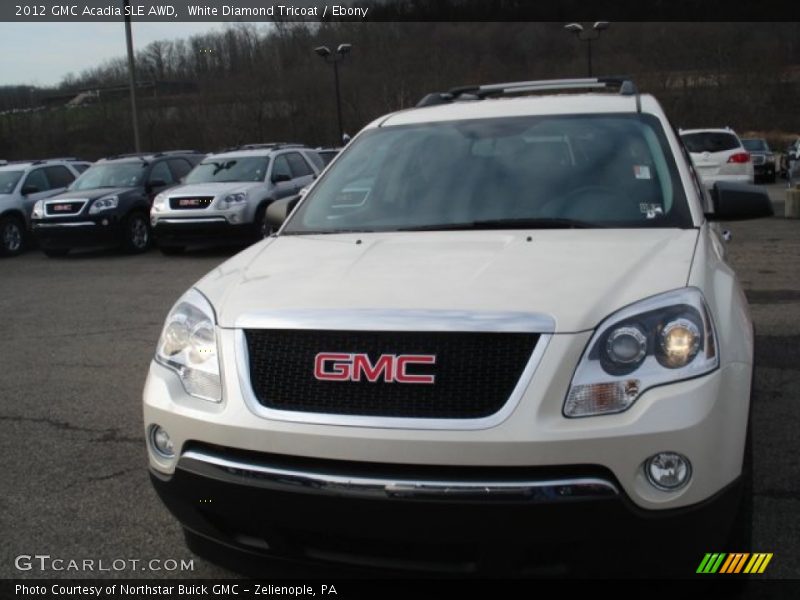 White Diamond Tricoat / Ebony 2012 GMC Acadia SLE AWD