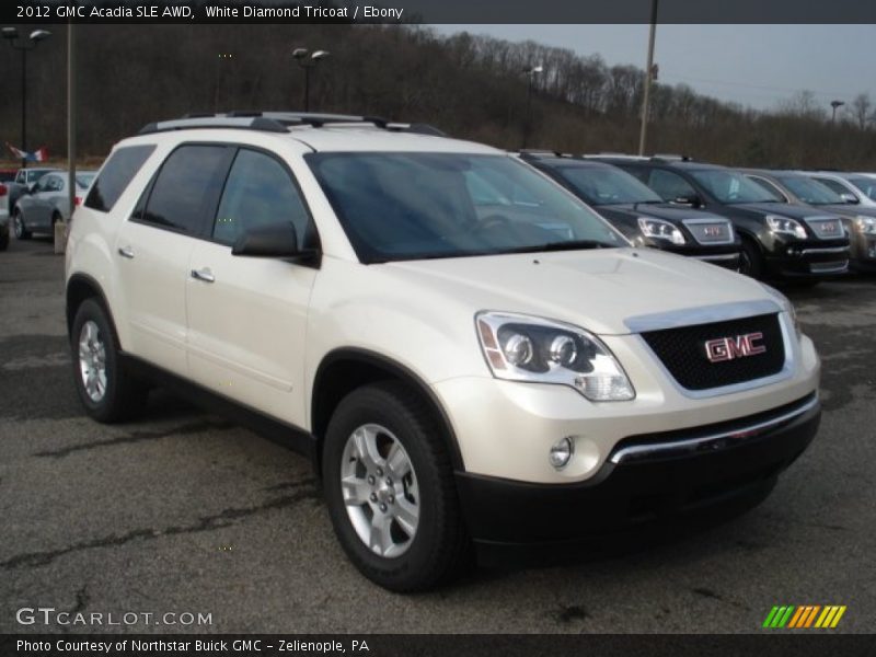 White Diamond Tricoat / Ebony 2012 GMC Acadia SLE AWD