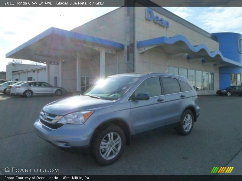 Glacier Blue Metallic / Gray 2011 Honda CR-V EX 4WD