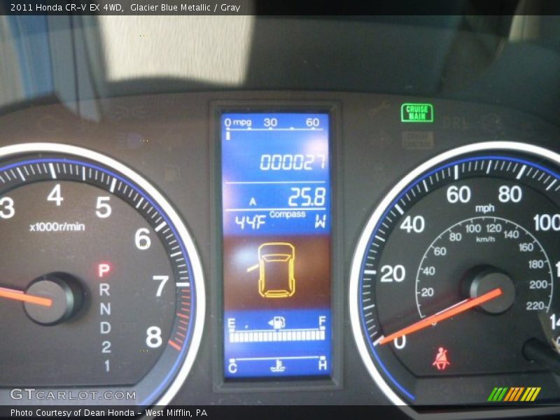 Glacier Blue Metallic / Gray 2011 Honda CR-V EX 4WD